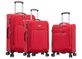 Ультра легкий великий тканинний валізу на 4-х колесах Snowball 91703 (ФРАНЦІЯ) Червоний