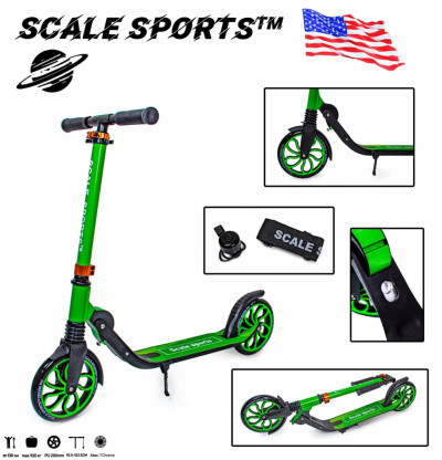 Двухколесный cамокат Scale Sports SS-17 Зеленый