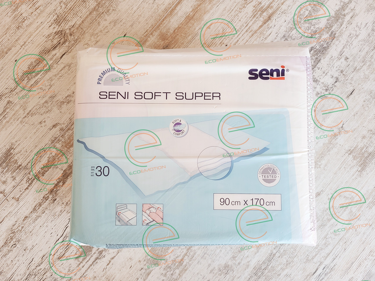 

Одноразовые пелёнки Seni Soft Super 90x170 см, 2000 мл, 30 шт./упак.