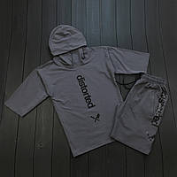 Чоловічий річний комплект футболка з капюшоном і шорти Distorted/дистортед, фото 1
