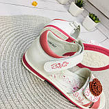 Дитячі літні босоніжки із закритою п'яткою (Білі) B&G розмір 27-31, фото 2