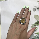Цитрин 19 размер кольцо с натуральным цитрином кольцо с камнем цитрин желтый в серебре Индия, фото 4