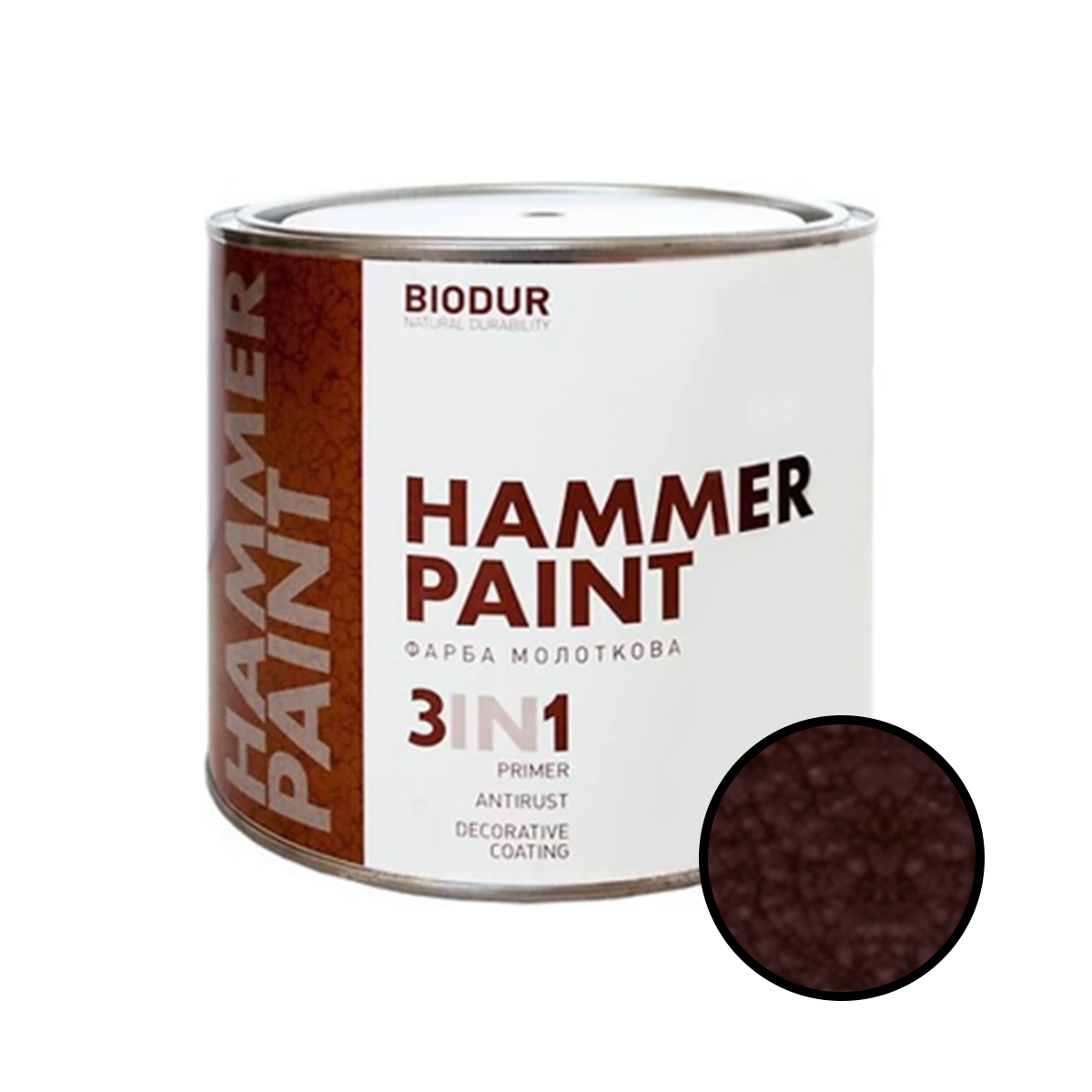 

Молотковая эмаль Biodur Hammer Paint 2,1л (№117 Коричневый)