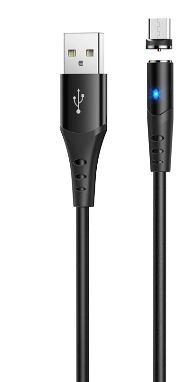 Магнитный кабель для зарядки micro usb Hoco X60, USB кабель для зарядки андроид, Зарядный шнур на магните, Черный