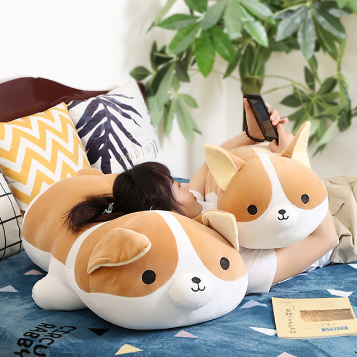 

Мягкая игрушка подушка корги собака, Коричневый
