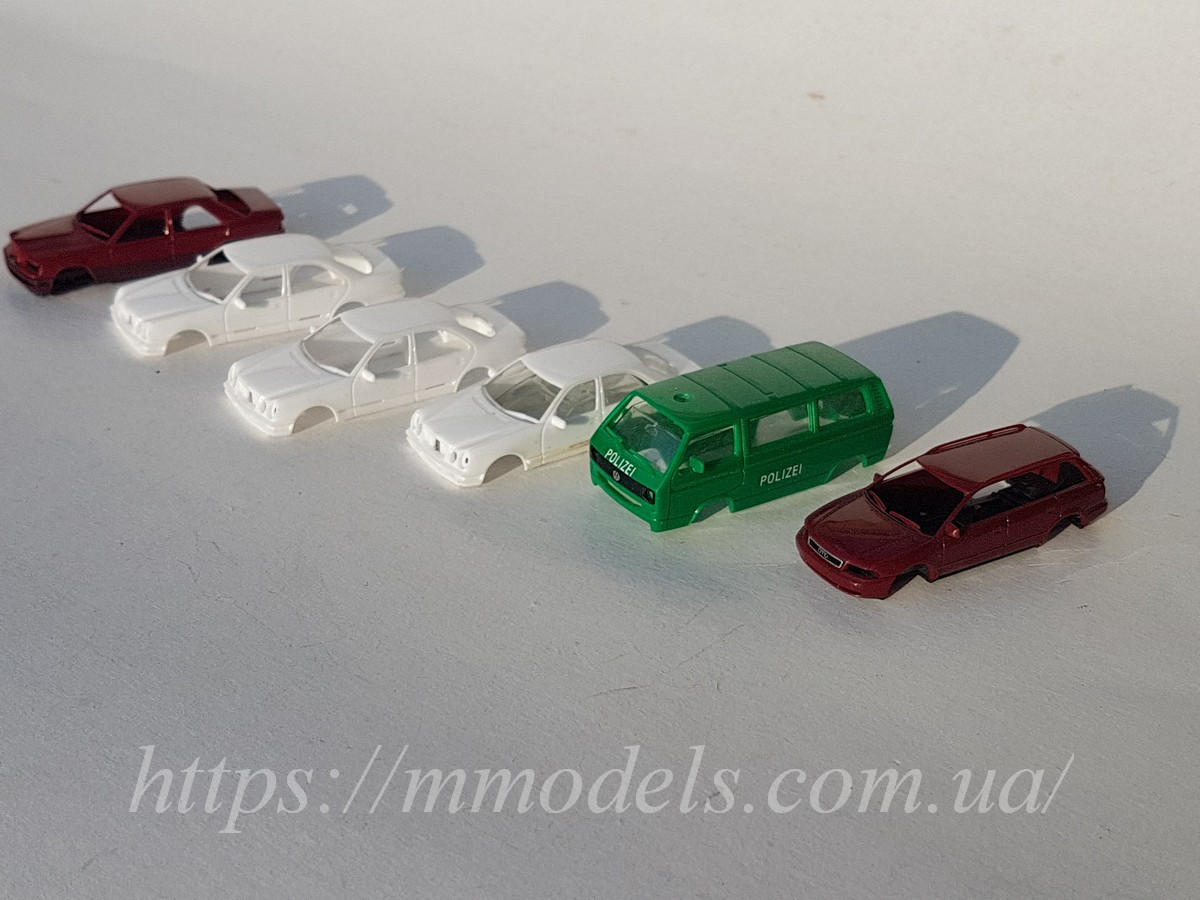 Кузови автомобілів комплект 6 штук для моделювання макета, масштабу 1/87,H0