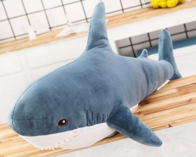 

Мягкая плюшевая игрушка акула Shark doll 49 см Подушка акула Подушка обнимашка, Голубой