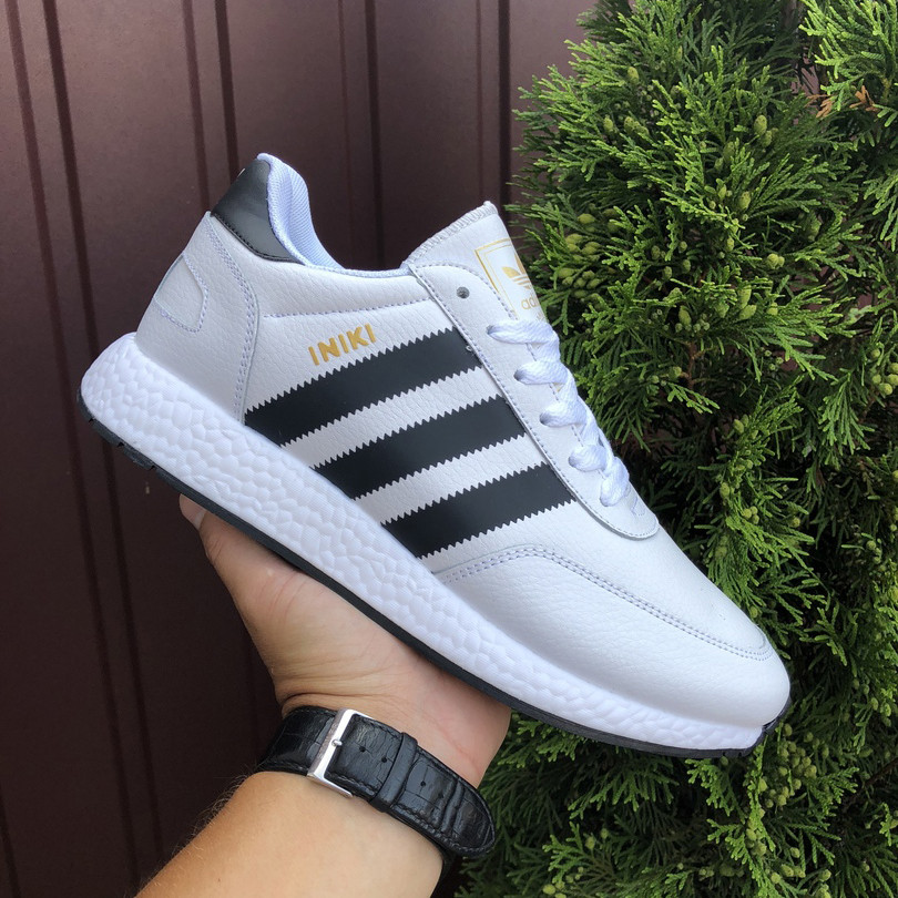 

Мужские кроссовки Adidas Iniki модные стильные Адидас Иники кожаные для бега белые 46 Размер, Белый