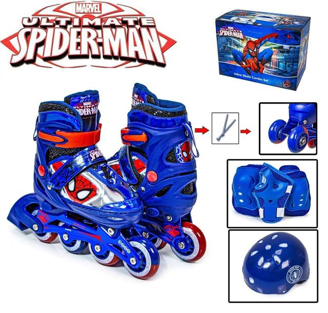 Комплект роликів із захистом та шоломом Disney "Marvel - Spider Man Людина-павук". Розміри 27-30 / 35-38