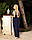 Жіночий річний довгий сарафан з кишенями №д1262 (р. 42-46) синій, фото 3
