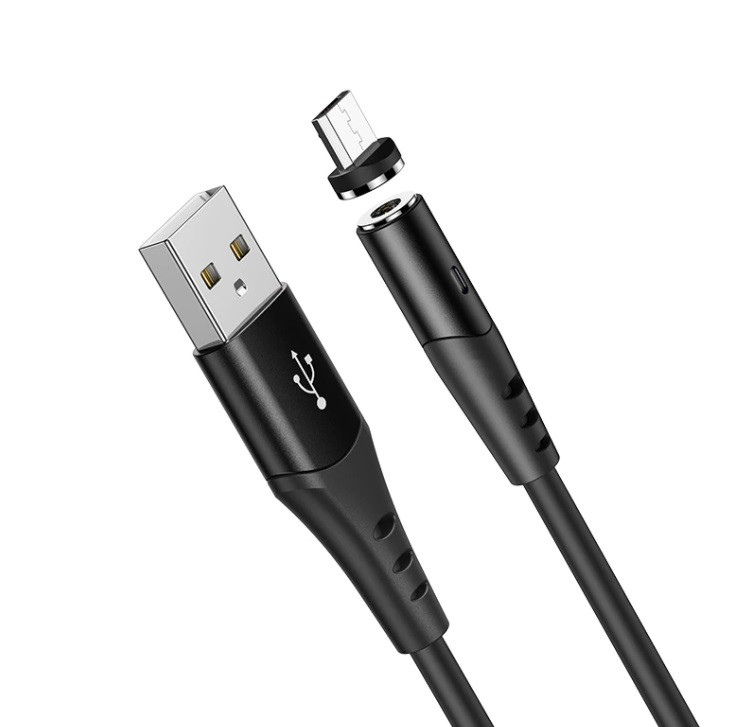 

Магнитный зарядный USB кабель micro usb Hoco X60, Магнитная зарядка андроид, Кабель для зарядки телефона, Черный