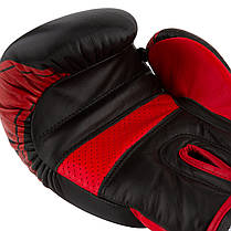 Боксерські рукавиці PowerPlay 3023 A Чорно-Червоні (натуральна шкіра) 14 унцій, фото 2