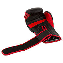 Боксерські рукавиці PowerPlay 3023 A Чорно-Червоні (натуральна шкіра) 14 унцій, фото 3