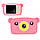Дитячий цифровий фотоапарат Smart Kids KM-89 камера з іграми Ведмедик Teddy, 12МП Рожевий +MicroSD 32 ГБ, фото 4