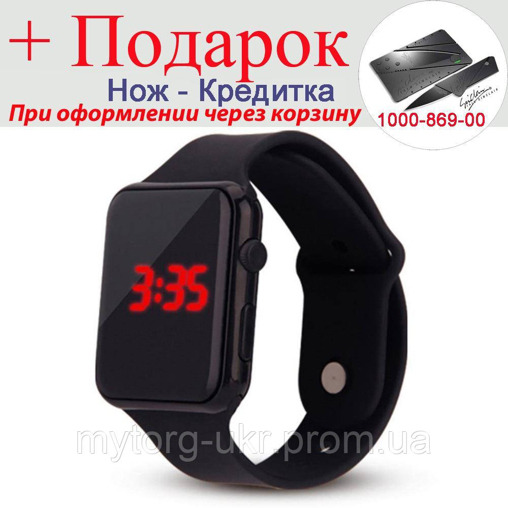 

Товар имеет дефект! Часы цифровые в стиле Apple Watch мужские Уценка! №1861 Уцінка! Чорний