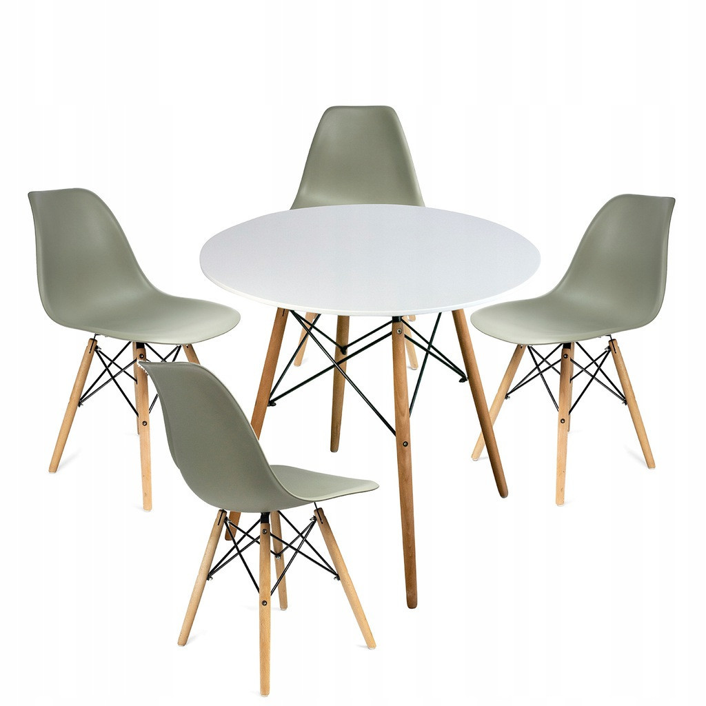 Круглий стіл JUMI Scandinavian Design Grey 80см. + 4 сучасні скандинавНет в наличии