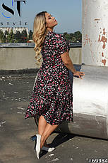 Сукня штапельне літній натуральне міді в квітковий принт розміри 48-62, фото 2