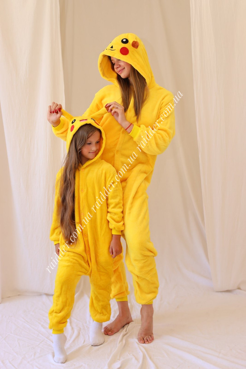 

Детская пижама-кигуруми покемон пикачу 140, Желтый