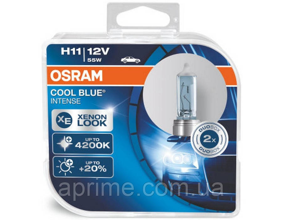 

H11 55W 12V +20% С эффектом ксенона! OSRAM оригинал с гарантией! Комплект авто ламп PGJ19-2 10X2