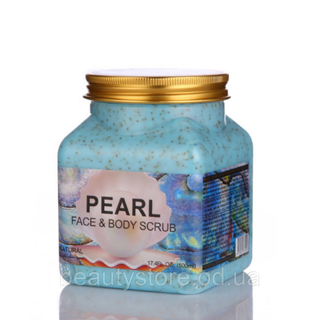 Скраб для лица и тела с Жемчугом Wokali Natural Scrub Pearl Fase & Body, 350ml