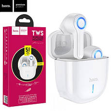 Беспроводная Bluetooth stereo гарнитура BT Hoco ES45 Harmony sound TWS V5.0 сенсорные White, фото 2