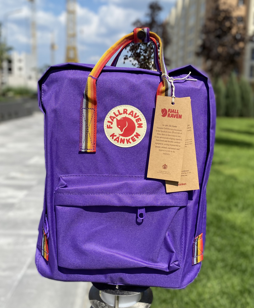 

Рюкзак Fjallraven Kanken Rainbow (Фьялравен Канкен Радуга) Радужные ручки / Purple / Фиолетовый