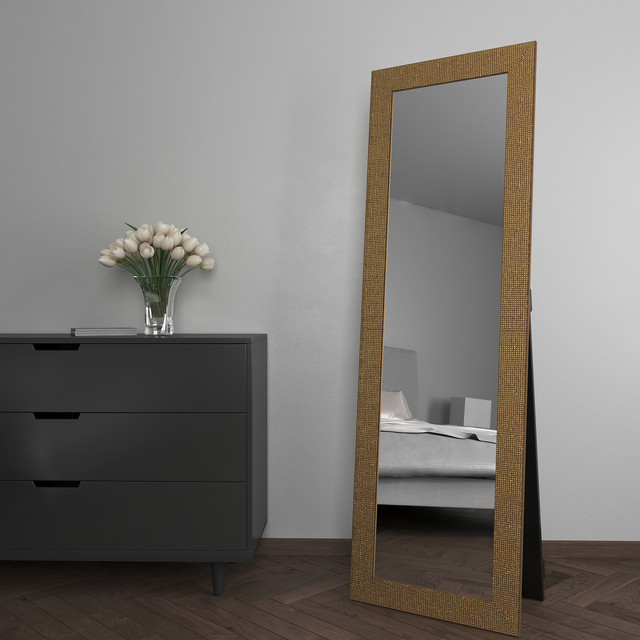 золоте велике дзеркало в повний зріст на підлогу Black Mirror для будинку або магазину 