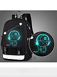 Світиться міський рюкзак Senkey&Style шкільний портфель з хлопчиком чорний Код 10-7148, фото 3