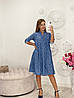 Джинсове легке плаття-розлітайка в дрібний принт, норма і батал великі розміри, фото 8