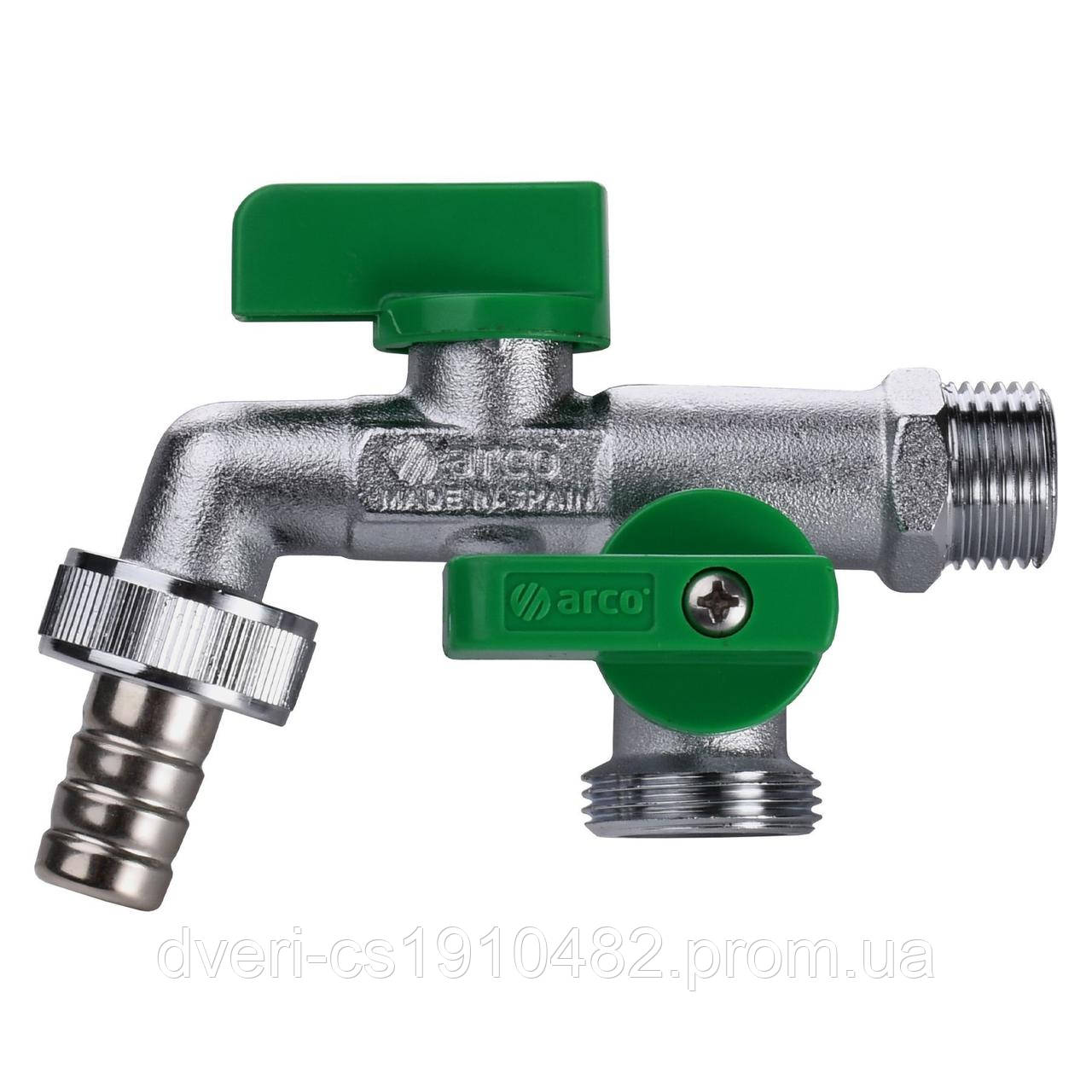 

Кран шаровый поливочный двойной ARCO 1/2"x3/4"x3/4" 00472