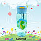 Бутылка для воды детская CASNO 400 мл KXN-1195 Голубая (Дино) с соломинкой, фото 2