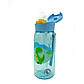 Бутылка для воды детская CASNO 400 мл KXN-1195 Голубая (Дино) с соломинкой, фото 4