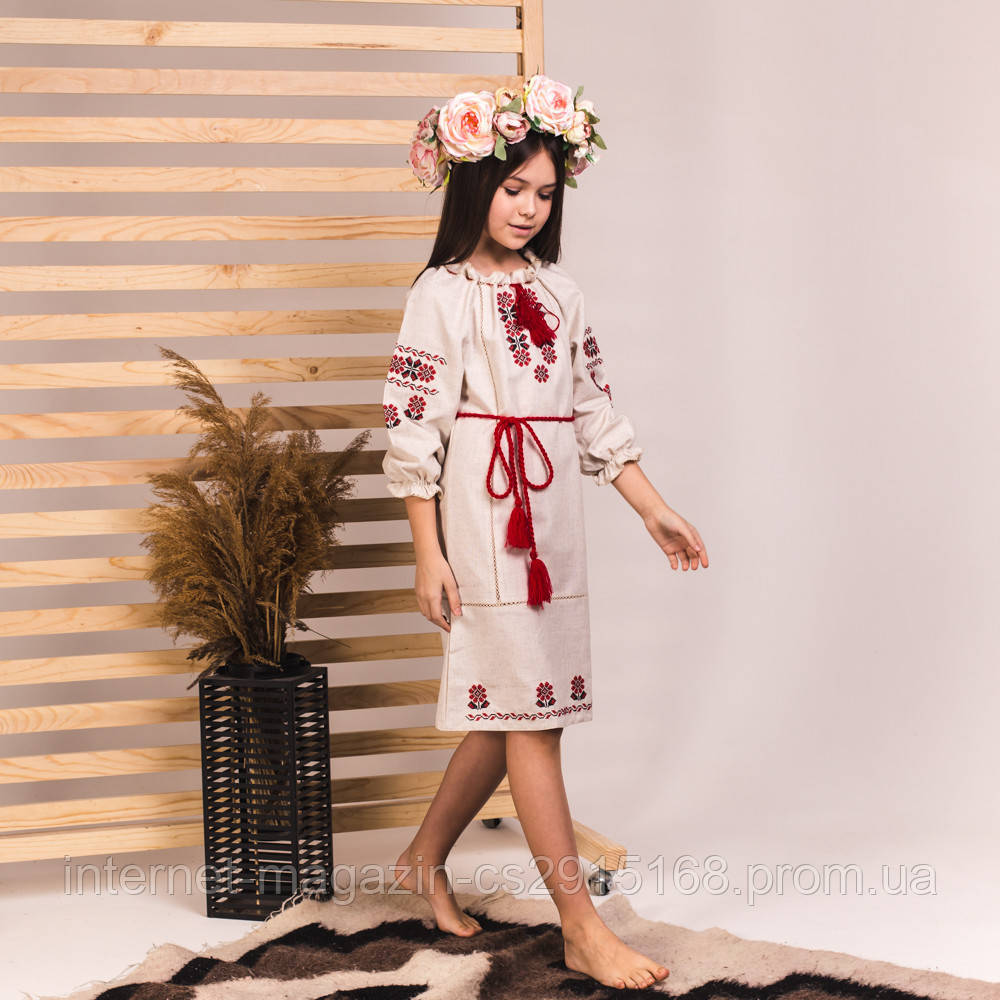 

Вышитое платье на девочку традиция на льне