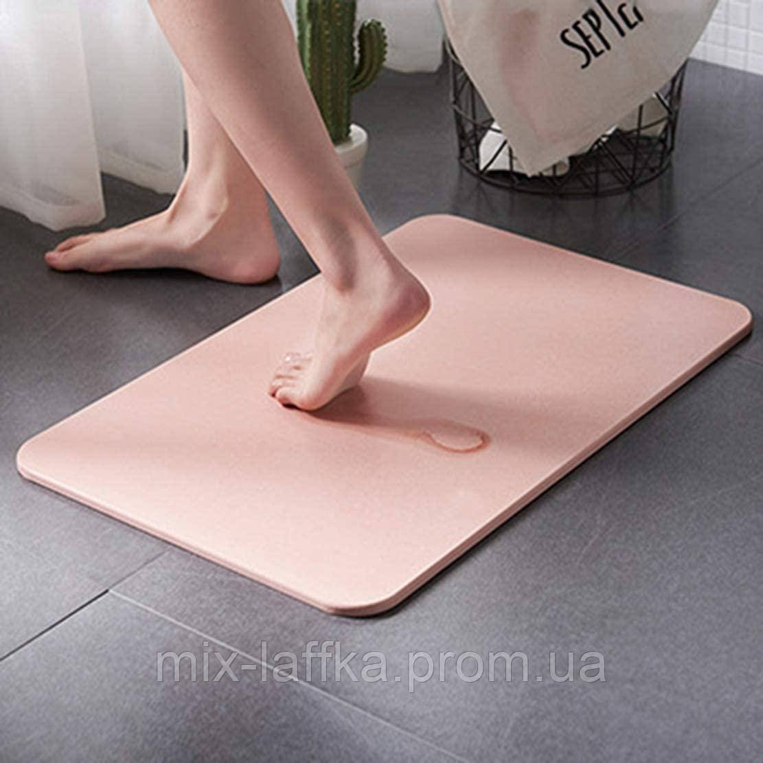 

Мгновенно впитывающий не скользящий диатомитовый коврик для ванной комнаты Arivans 60*39*1 см, Розовый