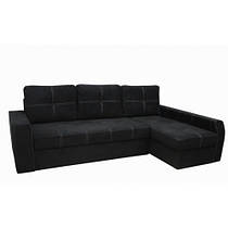 Угловой диван Барон черный 250 см