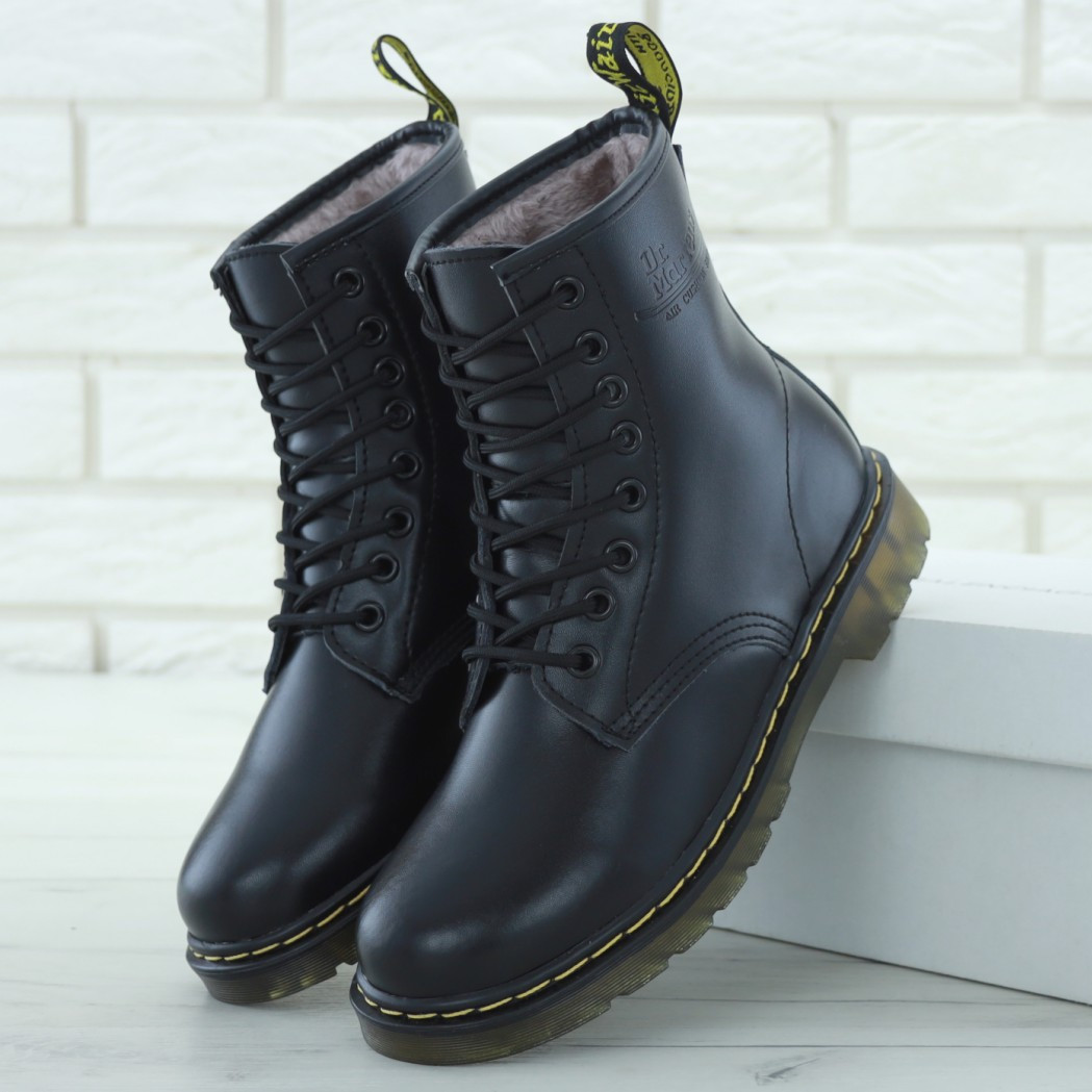 

Мужские зимние ботинки Dr.Martens 1460, кожа, (с мехом), черный, Китай