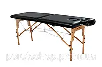Массажный стол кушетка двухсекционный , деревянный , раскладной , чёрный 60 см ( переносной )