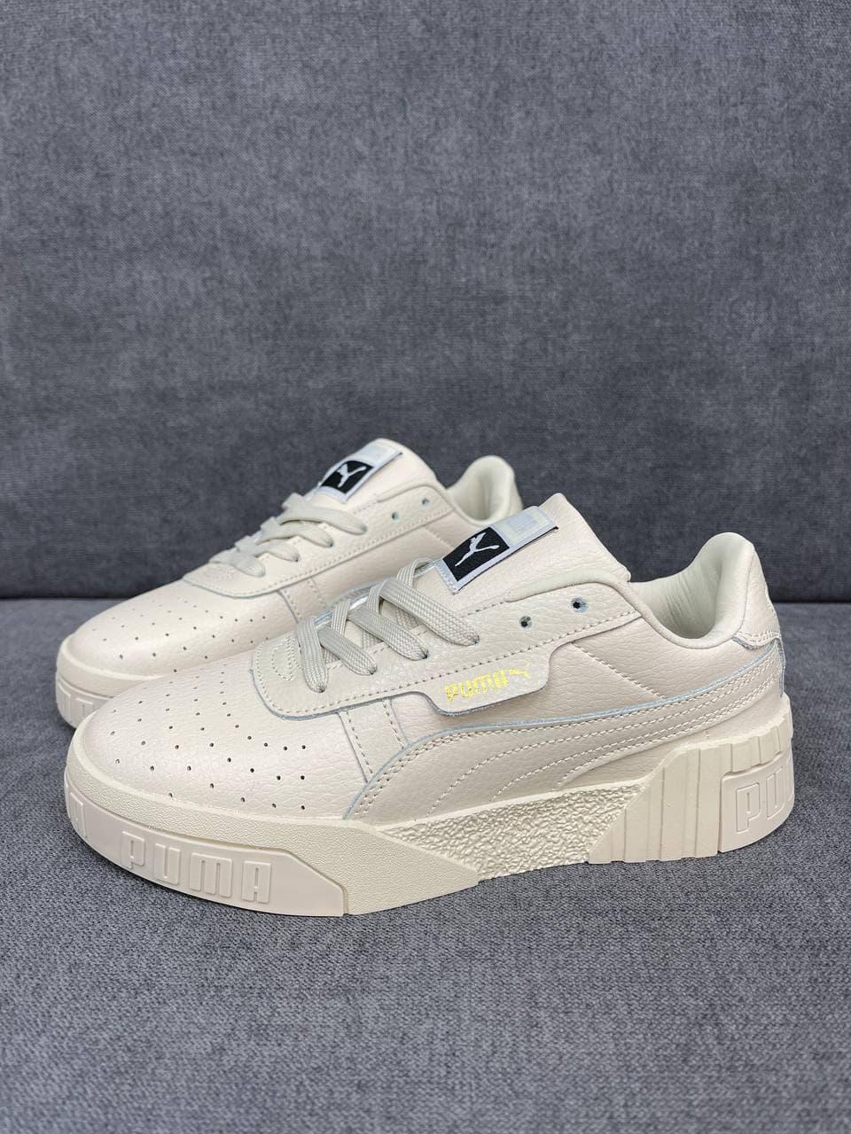 

Женские кожаные бежевые кроссовки Puma | Женские кроссовки Puma Cali Beige, Бежевый