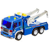 Іграшка дитячий евакуатор машина для хлопчиків City Service інерційний зі звуком і світлом Синій (58755), фото 2