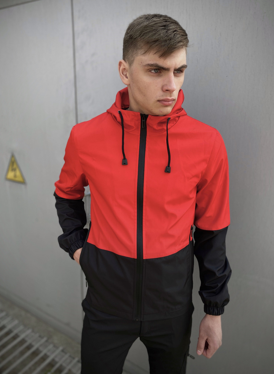 Чоловіча весняна куртка Intruder SoftShell Lite червоно-чорна S (001SAG 0716)