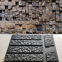 Форма для изготовления декоративного (искусственного) камня и плитки "Пиксель"