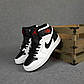 Мужские кроссовки Nike Air Jordan 1 (Белые с чёрным) высокие О10496, фото 5
