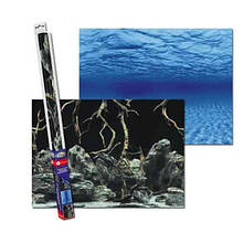 Акваріумний задній фон Aqua Nova Синє море/Камені з корчами 60x30см (TREE ROOTS/WATER S)