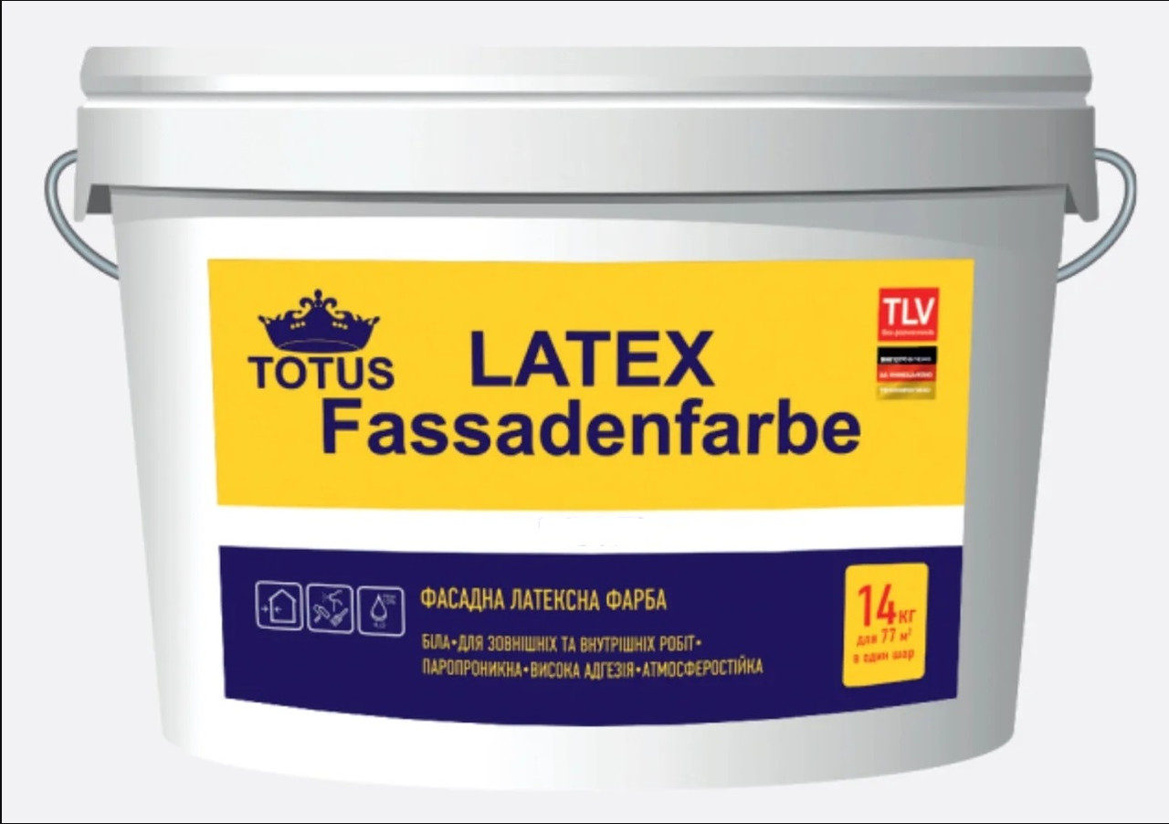 

Краска фасадная Totus Lateх Fassadenfarbe 14 кг., Белый