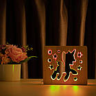 Світильник нічник з дерева LED "Поні-єдиноріг" з пультом і регулюванням кольору, подвійний RGB, фото 3