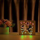 Светильник ночник ArtEco Light из дерева LED "Пони и стрекоза" с пультом и регулировкой цвета, двойной RGB, фото 3