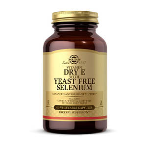 Сухой витамин E Solgar Dry Vitamin E with Yeast Free Selenium 100 veg caps