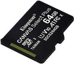 Карта пам'яті 64 гб Kingston Canvas Select Plus, microSDXC, кінгстон micro sd 64gb в телефон, фото 3