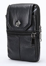 Компактная сумка на пояс из натуральной кожи Vintage 20360 Черный, фото 2
