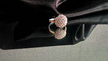 Серебряное кольцо с золотом и фианитами Berry-10 размер:20;19.5;19;18.5;18;17.5;17;, фото 4
